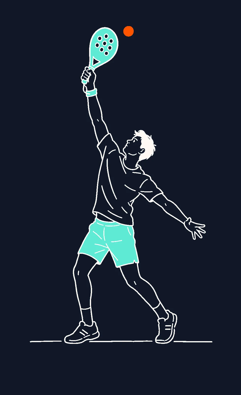 A padel player hitting a smash