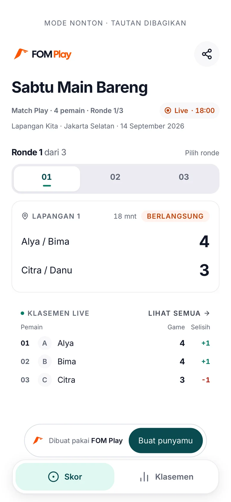 This is what friends see through the link, without editing controls. Interface shown in Indonesian.